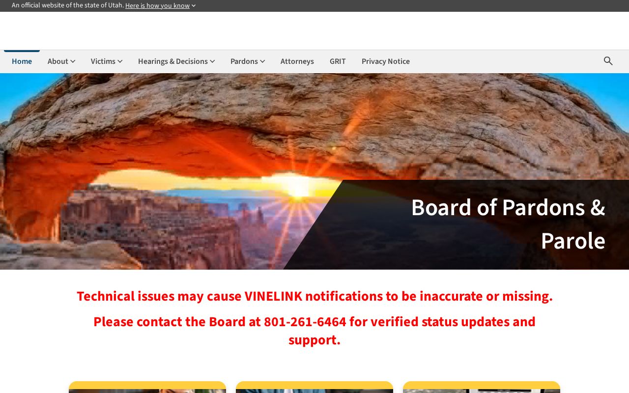Utah Board of Pardons and Parole official website