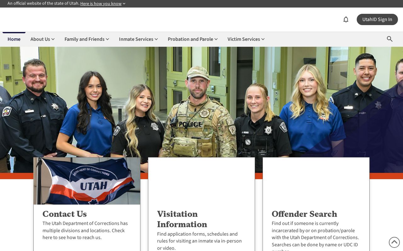 Utah Department of Corrections name and UDC number offender search