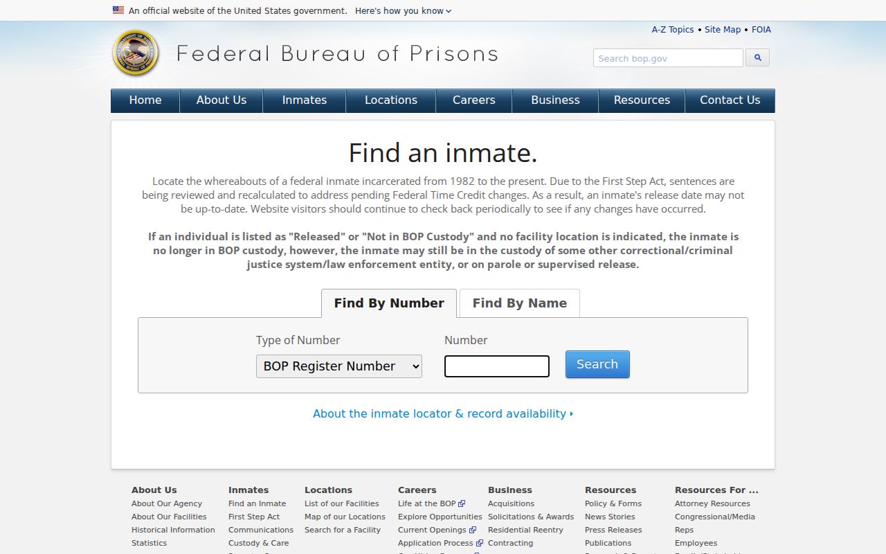Federal inmate locator after a federal arrest connected to Wasatch County