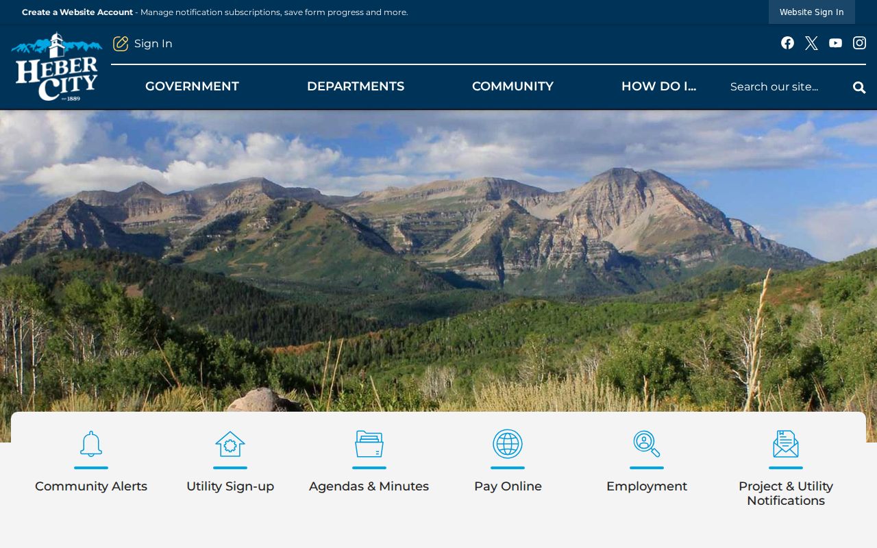Official Heber City government and police context page